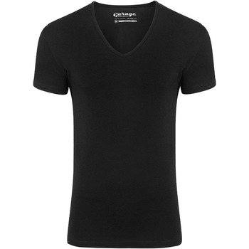 Textiel Heren T-shirts & Polo’s Garage Stretch Basic Zwart Diepe V-Hals Zwart