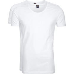 Textiel Heren T-shirts & Polo’s Suitable T-shirt Wit Diepe O-hals Otaru Stretch 2-Pack Wit