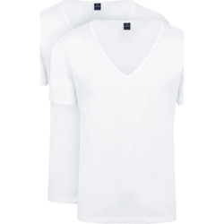 Textiel Heren T-shirts & Polo’s Suitable T-shirt Wit Diepe V-hals Vitaru Stretch 2 Pack Wit