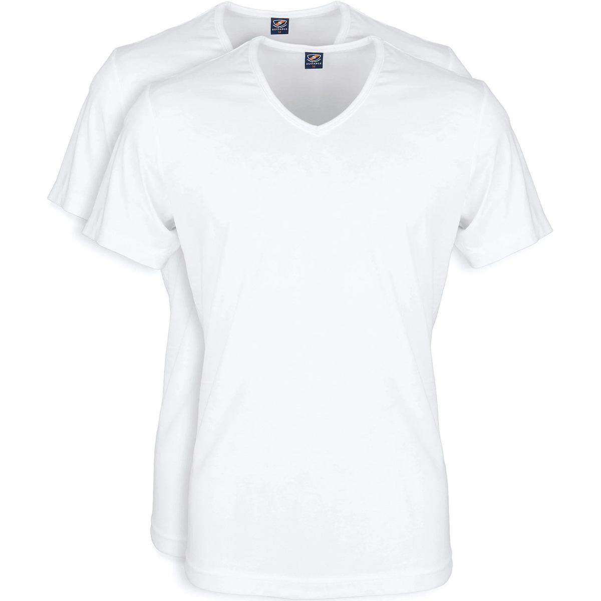 Textiel Heren T-shirts & Polo’s Suitable T-shirt Wit V-hals Vita 2 Pack Wit
