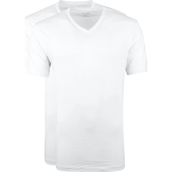 Textiel Heren T-shirts & Polo’s Olymp T-Shirt V-Hals 2Pack Wit