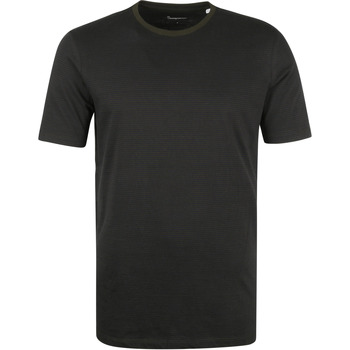 Textiel Heren T-shirts & Polo’s Knowledge Cotton Apparel Gestreept T-shirt Donkergroen Groen