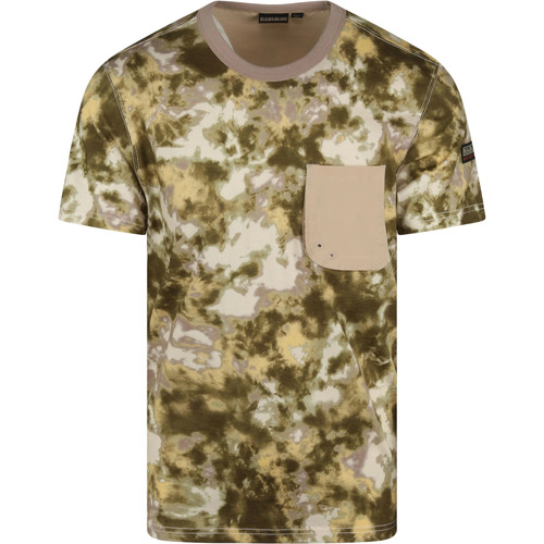 Textiel Heren T-shirts & Polo’s Napapijri T-Shirt Camouflage Groen Groen