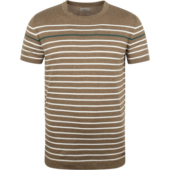 Textiel Heren T-shirts & Polo’s Dstrezzed T-shirt Contrast Strepen Bruin Bruin