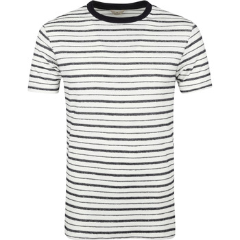 Textiel Heren T-shirts & Polo’s Dstrezzed T-shirt Reversed Strepen Wit Wit