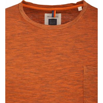 Marc O'Polo Logo T-shirt Streep Oranje Oranje