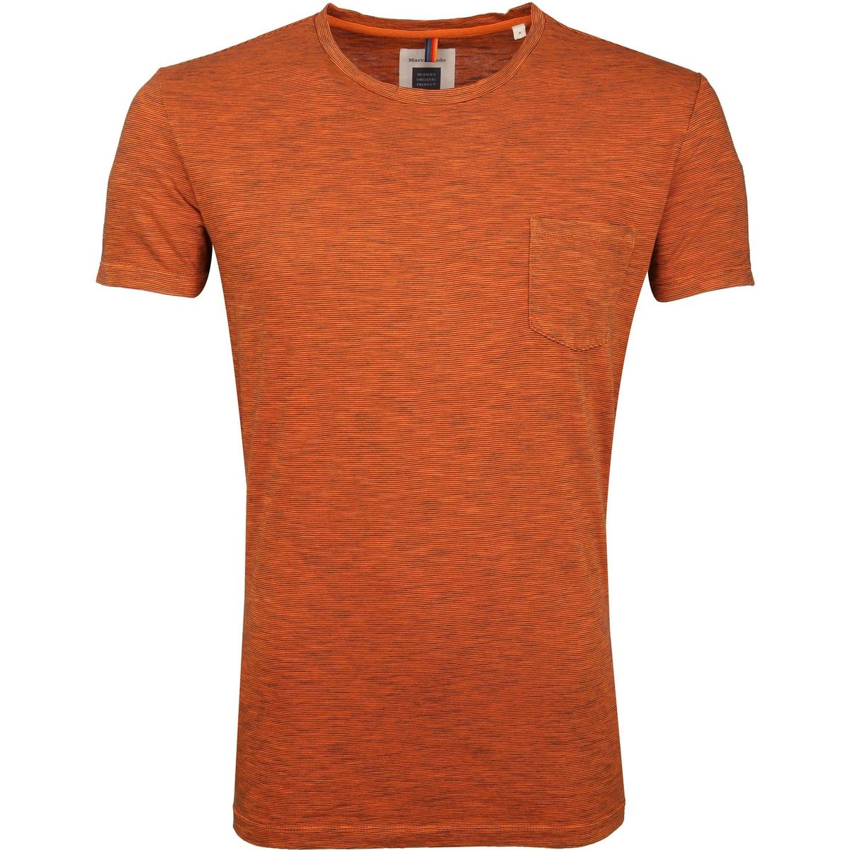 Textiel Heren T-shirts & Polo’s Marc O'Polo Logo T-shirt Streep Oranje Oranje