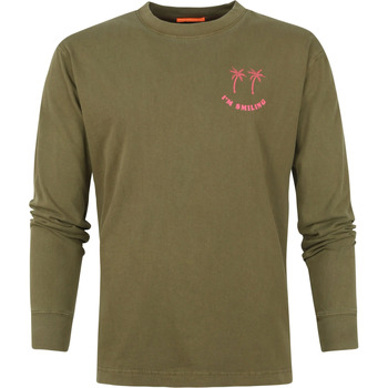 Textiel Heren T-shirts & Polo’s Scotch & Soda T-shirt Longsleeve Lizard Groen