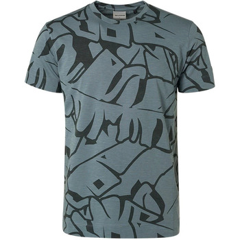 Textiel Heren T-shirts & Polo’s No-Excess T-Shirt Print Staalblauw Blauw