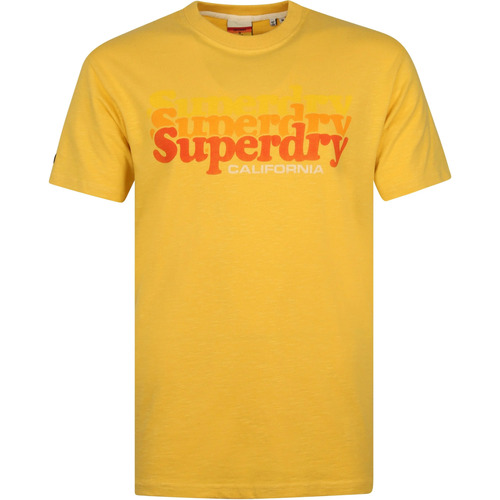 Textiel Heren T-shirts & Polo’s Superdry Classic T-Shirt Logo Geel Geel
