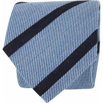 Textiel Heren Stropdassen en accessoires Suitable Stropdas Wol Blend Strepen Lichtblauw Blauw