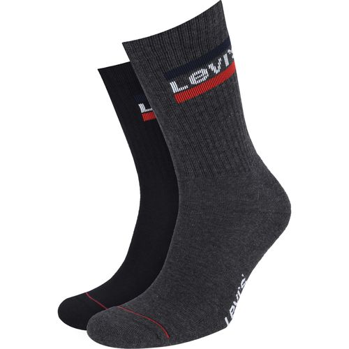 Ondergoed Heren Socks Levi's 2-Pack Sportswear Sokken Zwart Antraciet Zwart