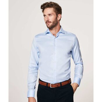 Textiel Heren Overhemden lange mouwen Profuomo Overhemd Blauw + Wit Contrast Blauw