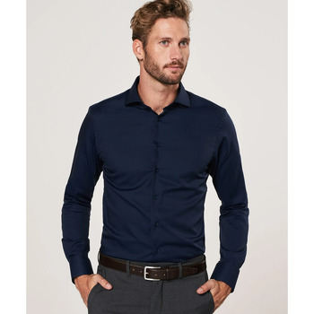 Textiel Heren Overhemden lange mouwen Profuomo Shirt Slim Fit Navy Blauw