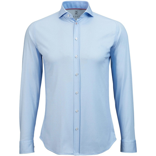 Textiel Heren Overhemden lange mouwen Desoto Overhemd Strijkvrij Blauw Oxford Blauw