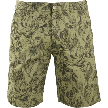 Textiel Heren Broeken / Pantalons Suitable Basic Korte Broek Groene Print Groen