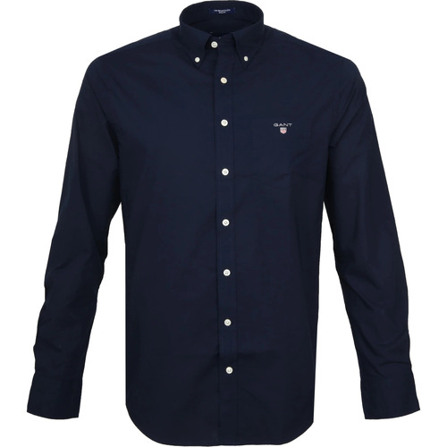 Textiel Heren Overhemden lange mouwen Gant Casual Overhemd Broadcloth Marine Blauw
