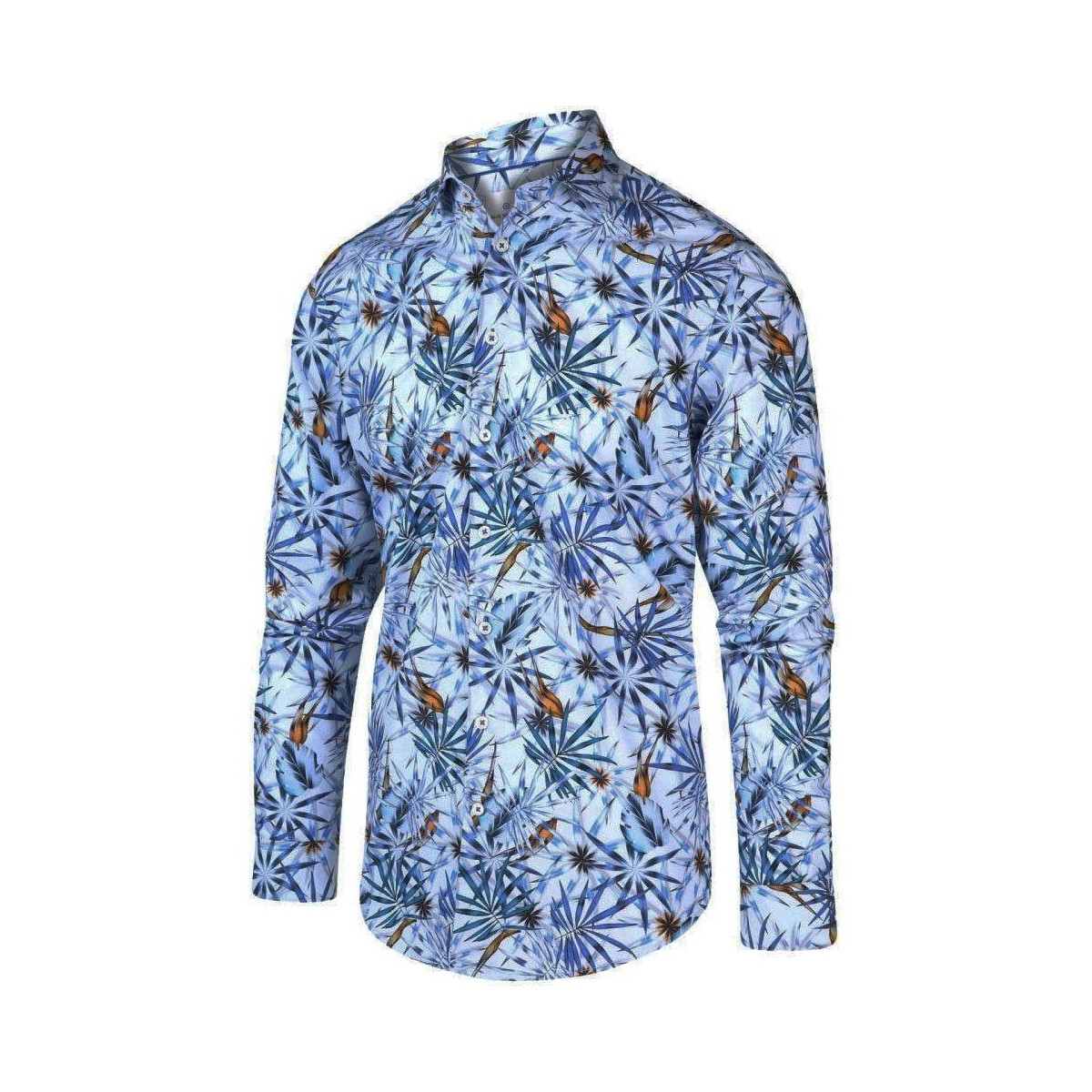 Textiel Heren Overhemden lange mouwen Blue Industry Overhemd Tropisch Blauw Multicolour
