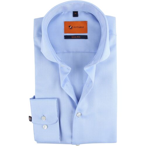 Textiel Heren Overhemden lange mouwen Suitable Non Iron Overhemd Blauw Blauw