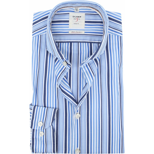 Textiel Heren Overhemden lange mouwen Olymp Overhemd Level 5 Strepen Blauw Blauw