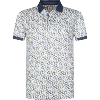 Textiel Heren T-shirts & Polo’s R2 Amsterdam R2 Poloshirt Pique Print Multicolour Blauw