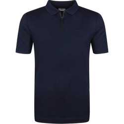 Textiel Heren T-shirts & Polo’s State Of Art Mercerized Pique Polo Rits Donkerblauw Blauw