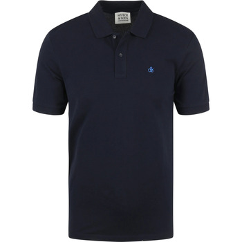 Textiel Heren T-shirts & Polo’s Scotch & Soda Pique Polo Donkerblauw Blauw