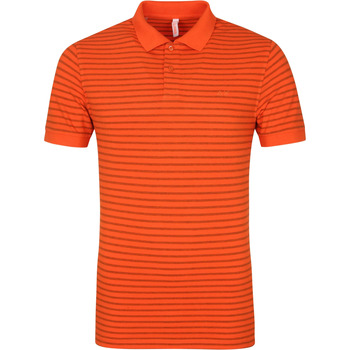 Textiel Heren T-shirts & Polo’s Sun68 Polo Cold Dye Stripes Oranje Oranje