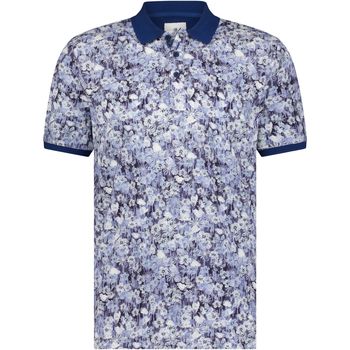 Textiel Heren T-shirts & Polo’s State Of Art Polo Pique Bloemenprint Donkerblauw Blauw