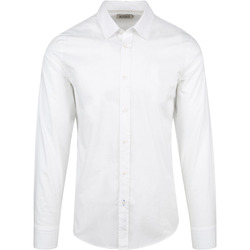 Textiel Heren Overhemden lange mouwen Scotch & Soda Slim-Fit Overhemd Wit Wit