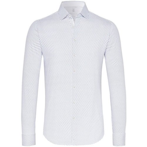 Textiel Heren Overhemden lange mouwen Desoto Overhemd Kent Grafische Print Wit Wit