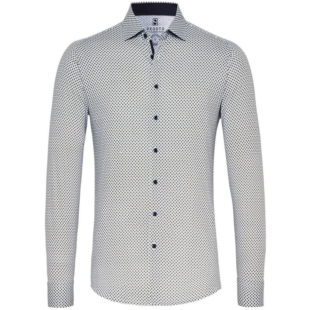 Textiel Heren Overhemden lange mouwen Desoto Overhemd Kent Grafische Print Taupe Beige