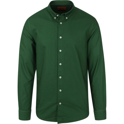 Textiel Heren Overhemden lange mouwen Suitable Overhemd Oxford BD Donkergroen Groen