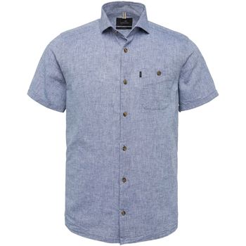 Textiel Heren Overhemden lange mouwen Vanguard Linnen Overhemd KM Melange Blauw Blauw