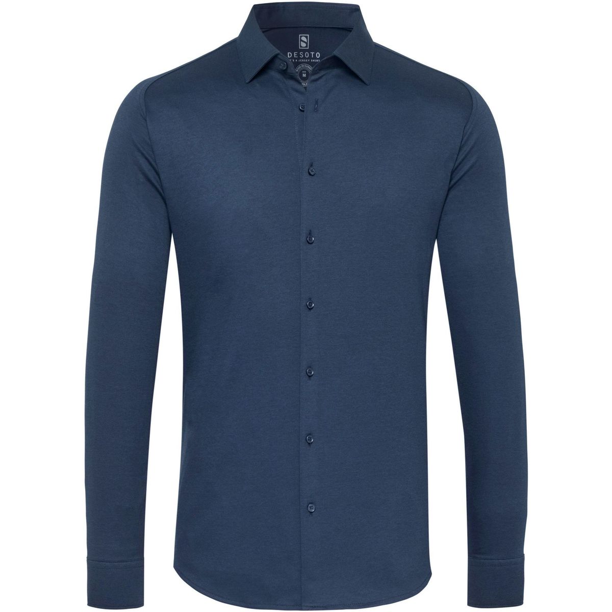 Textiel Heren Overhemden lange mouwen Desoto Overhemd Strijkvrij Modern Kent Indigo Blauw Blauw