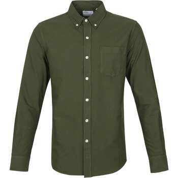 Textiel Heren Overhemden lange mouwen Colorful Standard Overhemd Zeewier Groen Groen