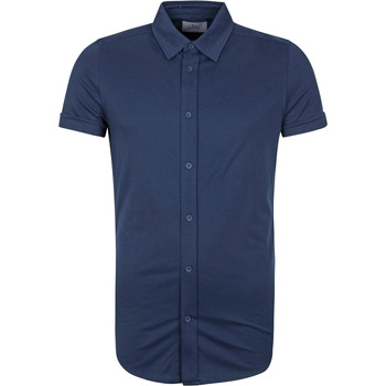 Textiel Heren Overhemden lange mouwen Suitable Prestige Earl Short Sleeve Overhemd Donkerblauw Blauw