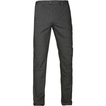 Textiel Heren Broeken / Pantalons Suitable Chino Dante Pinpoint Antraciet Grijs