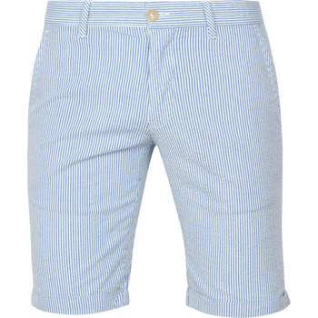 Textiel Heren Broeken / Pantalons Suitable Short Don Strepen Blauw Blauw