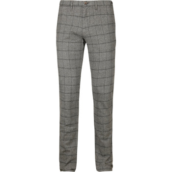 Textiel Heren Broeken / Pantalons Suitable Chino Locke Ruit Grijs Grijs