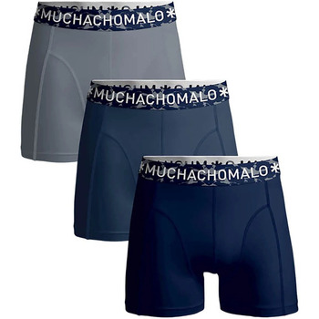 Ondergoed Heren BH's Muchachomalo Boxershorts Effen 3-Pack Blauw