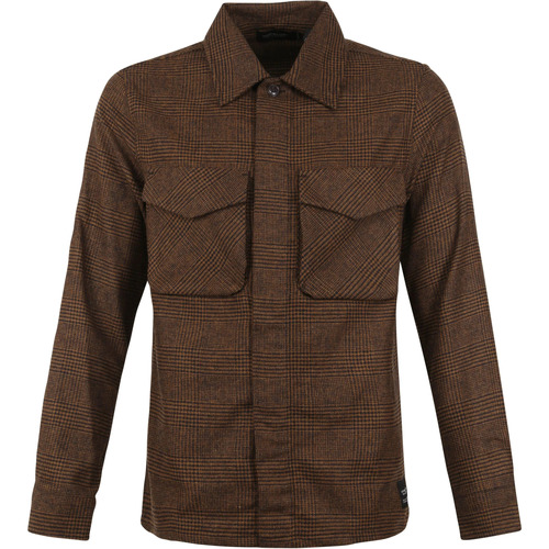Textiel Heren Sweaters / Sweatshirts Scotch & Soda Overshirt Wol Blend Bruin Bruin
