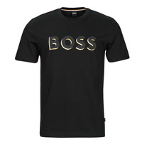 Textiel Heren T-shirts korte mouwen BOSS Tiburt 339 Zwart / Goud