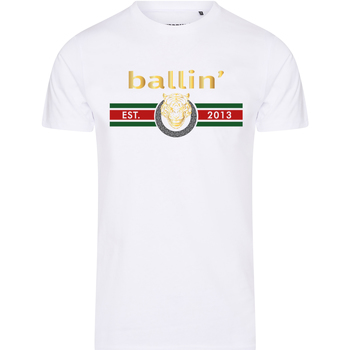 Textiel Heren T-shirts korte mouwen Ballin Est. 2013 Tiger Lines Shirt Wit