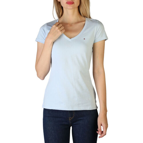 Textiel Dames T-shirts korte mouwen Tommy Hilfiger - xw0xw01641 Blauw