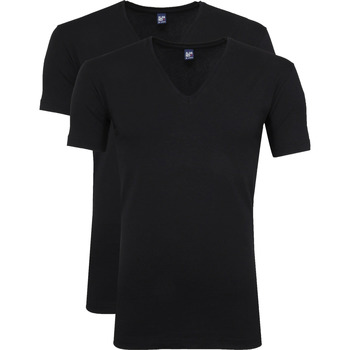 Textiel Heren T-shirts & Polo’s Alan Red T-Shirt V-Neck Stretch Zwart 2-Pack Zwart