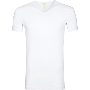 Textiel Heren T-shirts & Polo’s Alan Red Bamboo T-shirt V-Hals Wit Wit