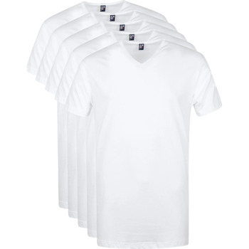 Textiel Heren T-shirts & Polo’s Alan Red Vermont T-Shirt V-Hals Wit 5 pack Wit