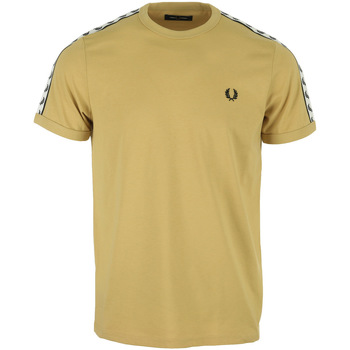 Textiel Heren T-shirts korte mouwen Fred Perry Taped Ringer T-Shirt Beige