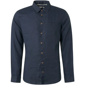Textiel Heren Overhemden lange mouwen No-Excess Overhemd Solid Donkerblauw Blauw